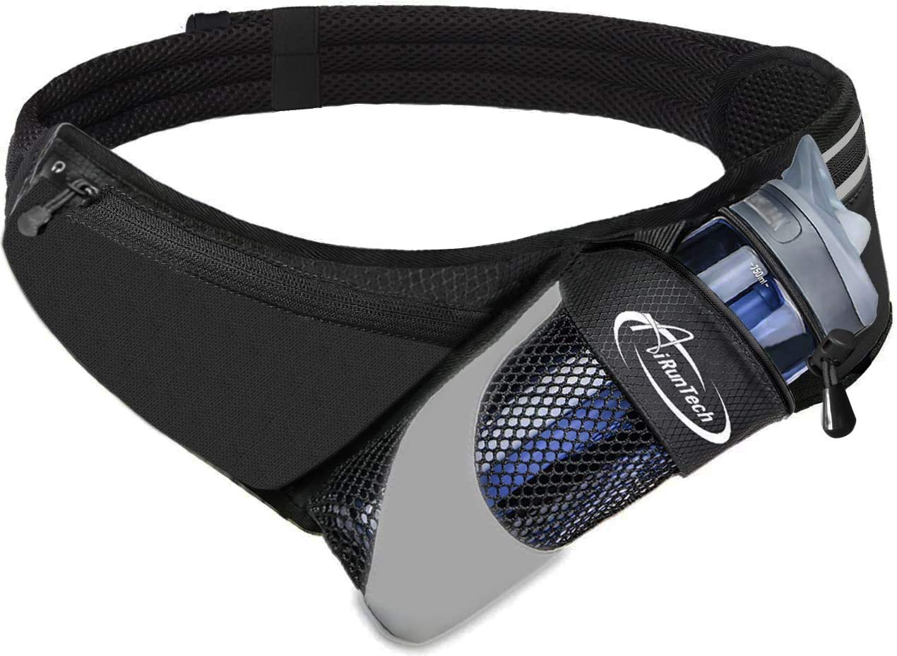AiRunTech front view of running belt showing slim profile and pockets for fast access