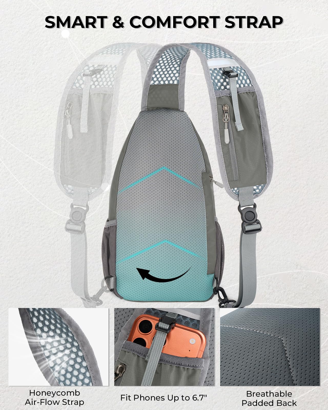 AiryLeben side mesh bottle holder with 22 oz bottle showing stable, no-wobble carry