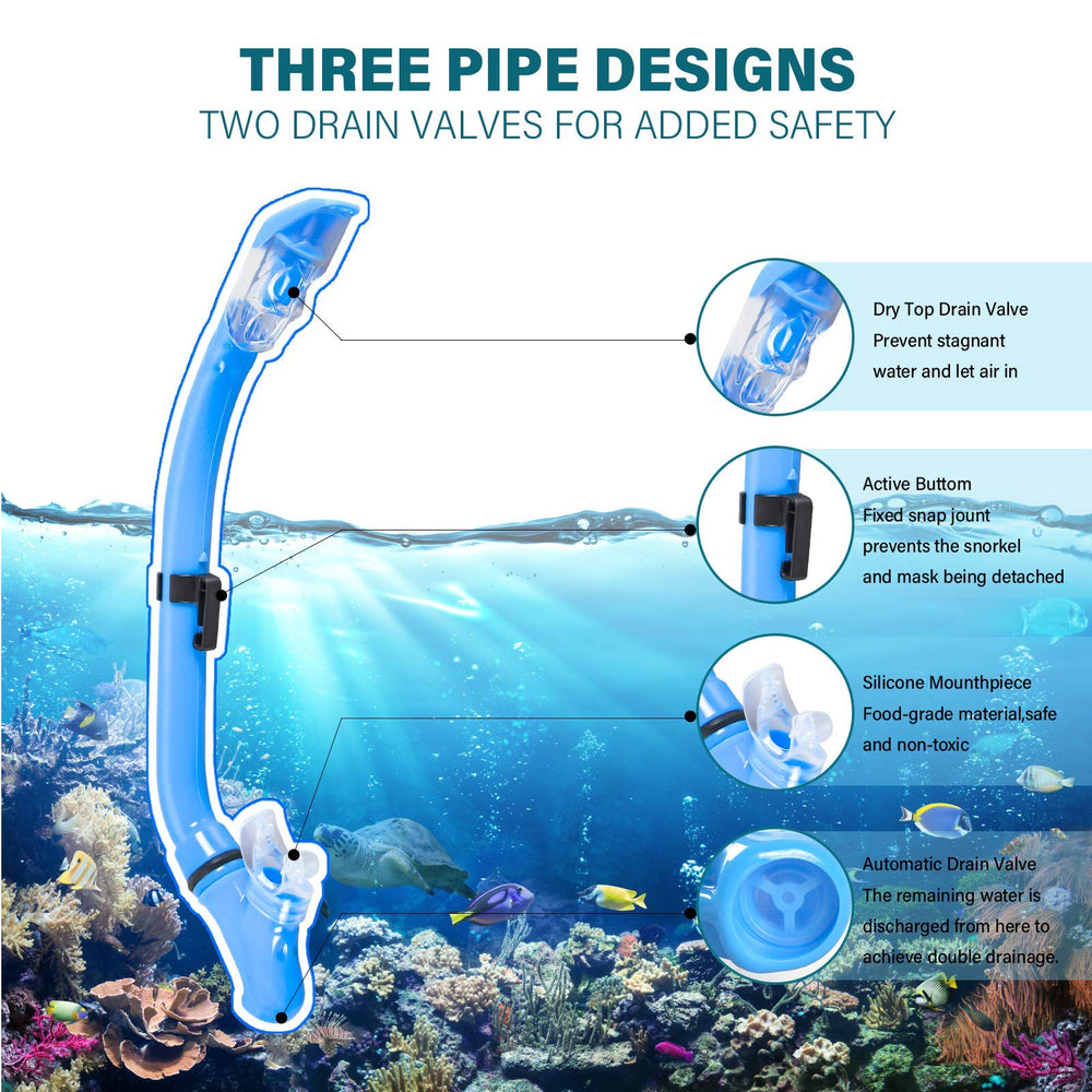 Aisrida dry snorkel valve detail reducing water entry for easier breathing