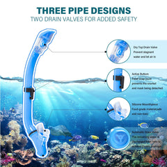 Aisrida dry snorkel valve detail reducing water entry for easier breathing