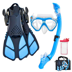 Aisrida front packaging showing full kids snorkeling set and travel-ready benefit