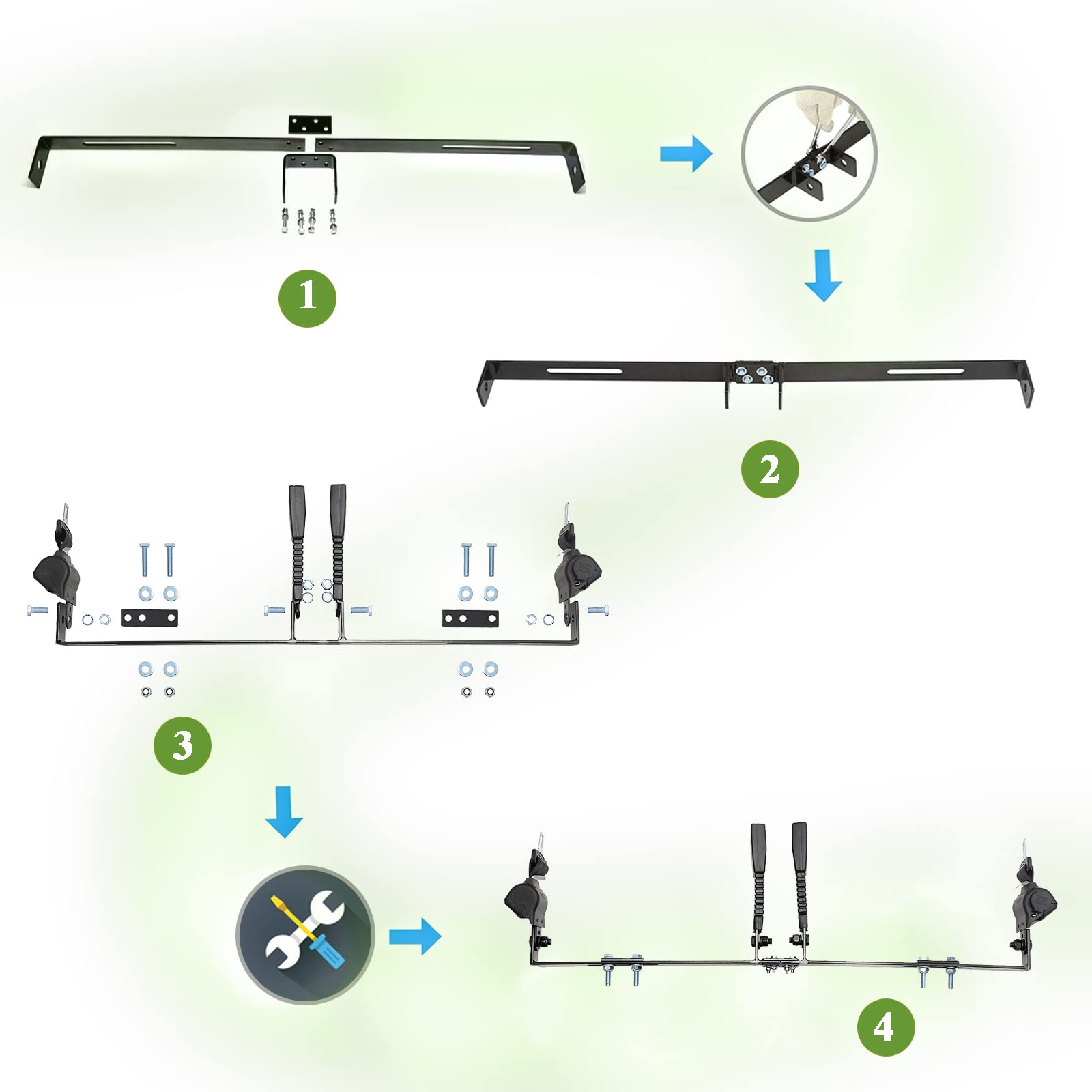 AIWEILUCK three-hole steel mounting bar improves alignment and load distribution