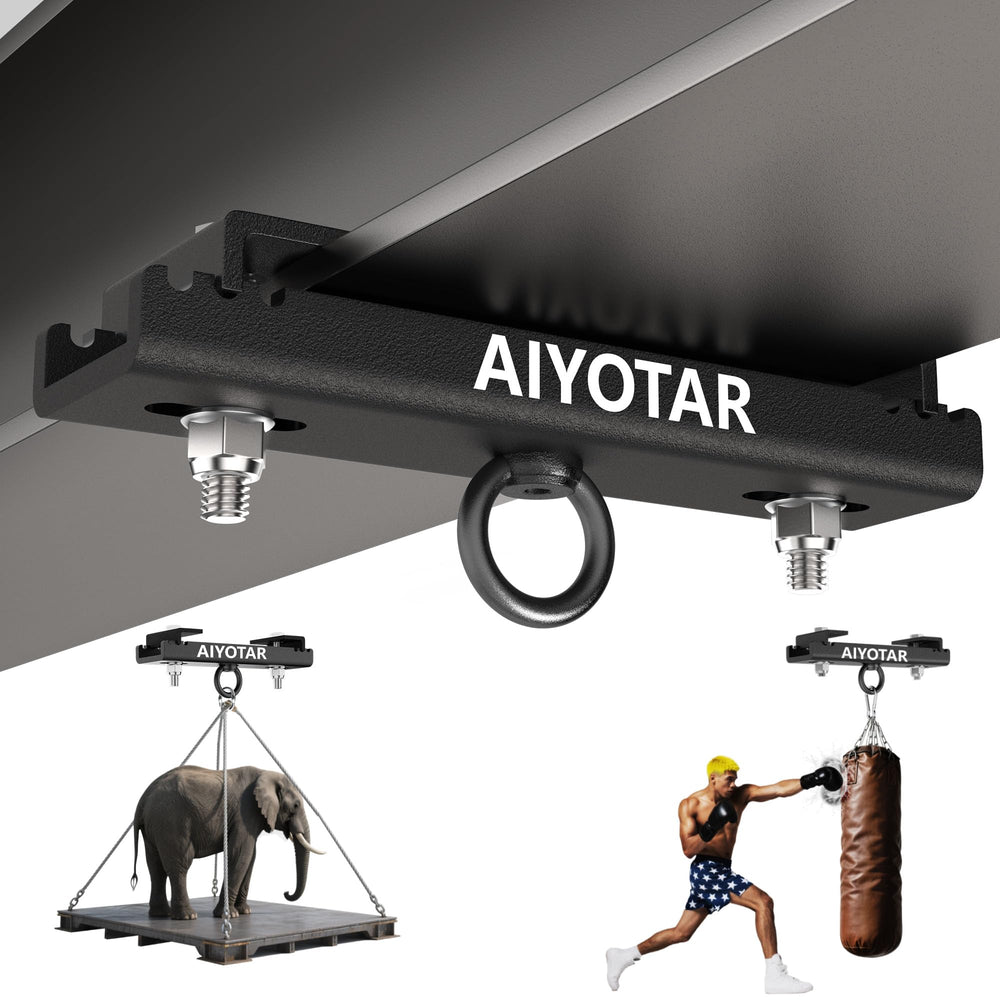 AIYOTAR front view of I beam clamp showing compact heavy-duty design and secure fit