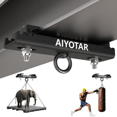 AIYOTAR front view of I beam clamp showing compact heavy-duty design and secure fit