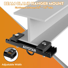AIYOTAR clamp installed on H-beam supporting a heavy punching bag for stable training