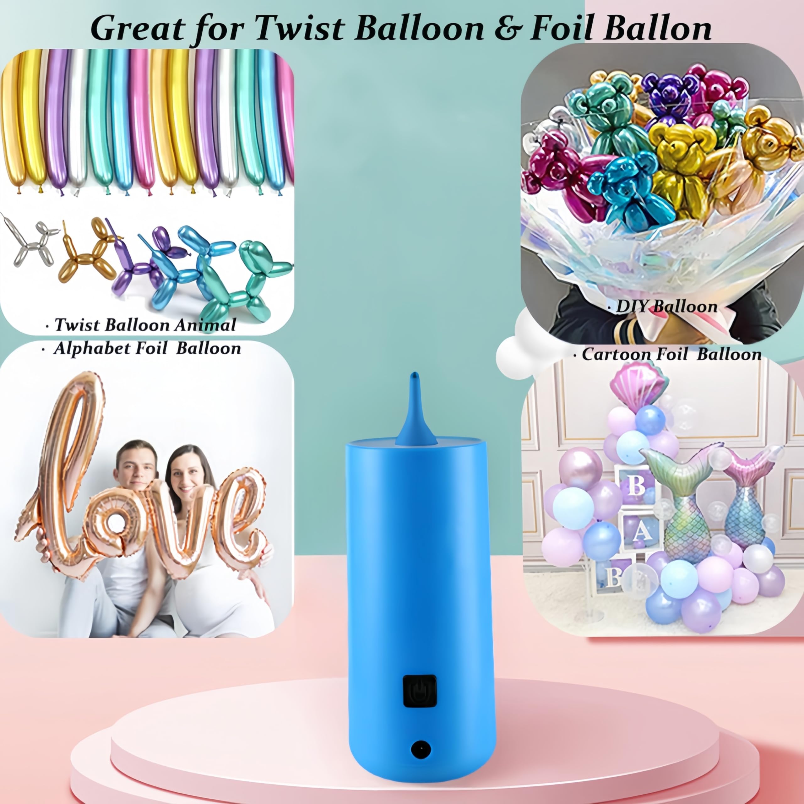 AJU JIAJIA inflator with long balloon attached demonstrating quick inflation and ease of use
