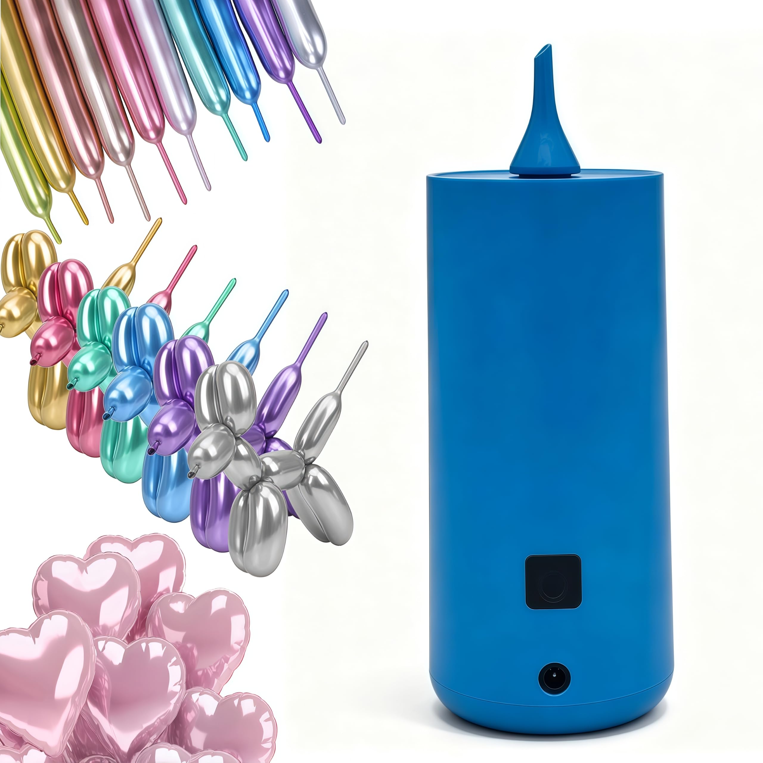 AJU JIAJIA open box with included nozzle cutter and ten long balloons for ready-to-use convenience