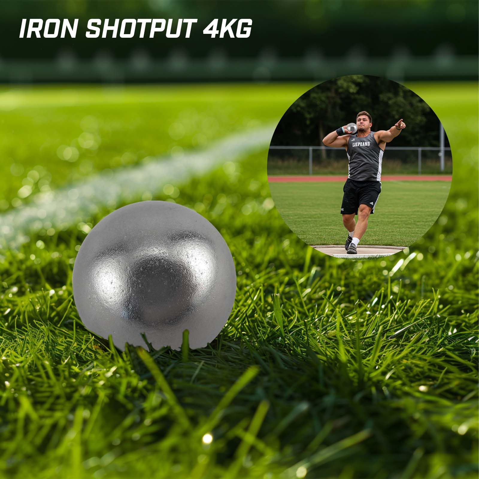 AKABIKE shot put textured grip detail for secure handling and controlled releases