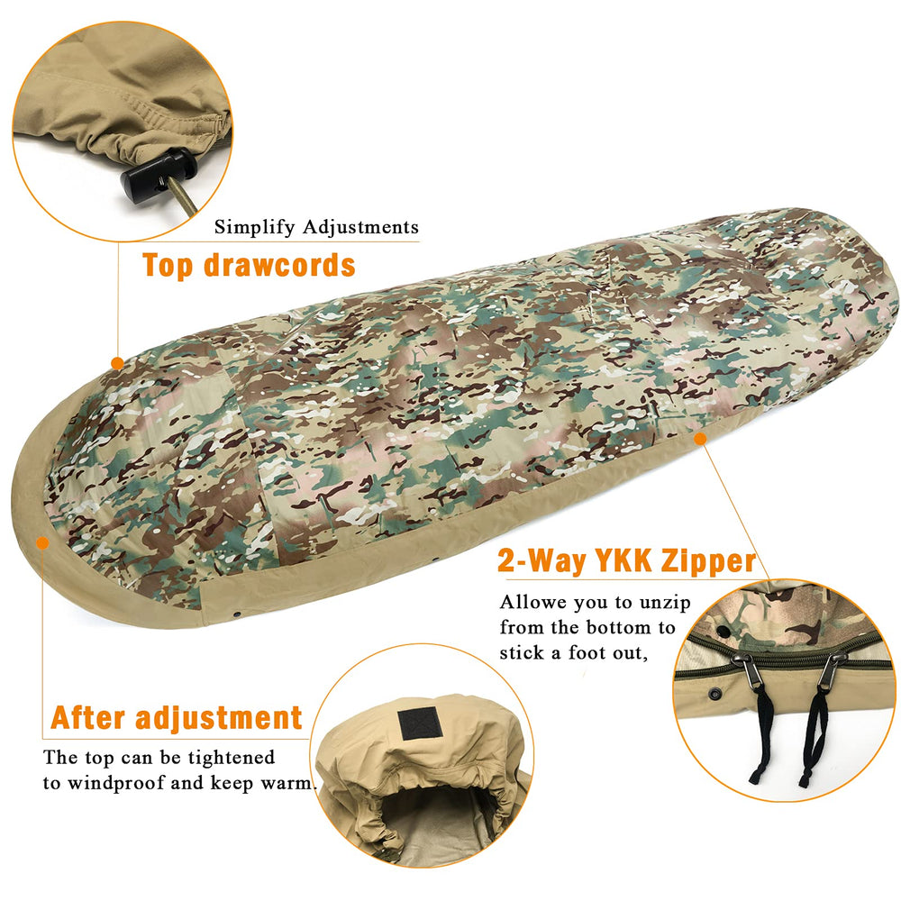 Akmax.cn bivy inside view over sleeping bag improving insulation