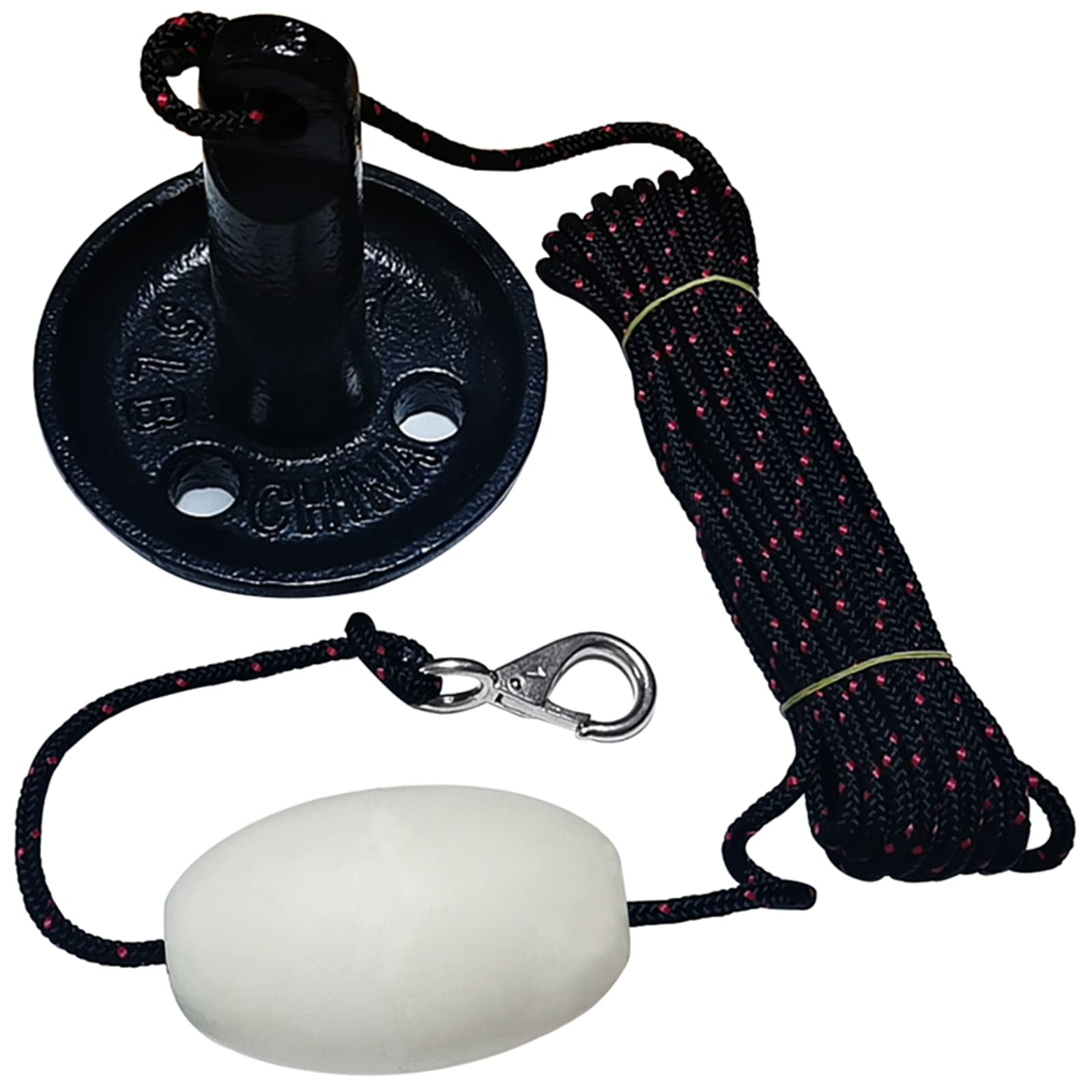 akoleyer anchor packed in boat bag for neat storage and quick access