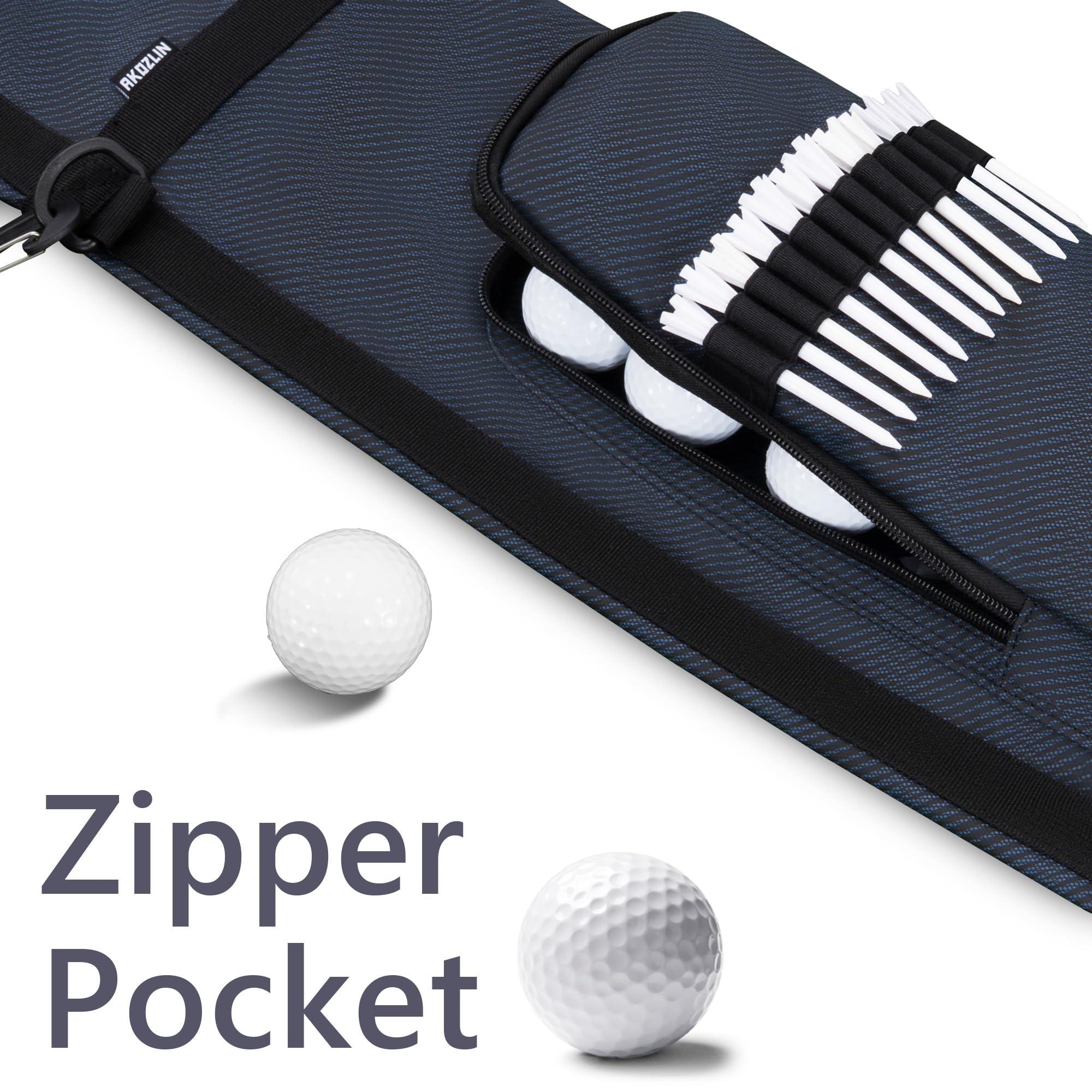 AKOZLIN clubs inside bag illustrating secure fit and quick access on course