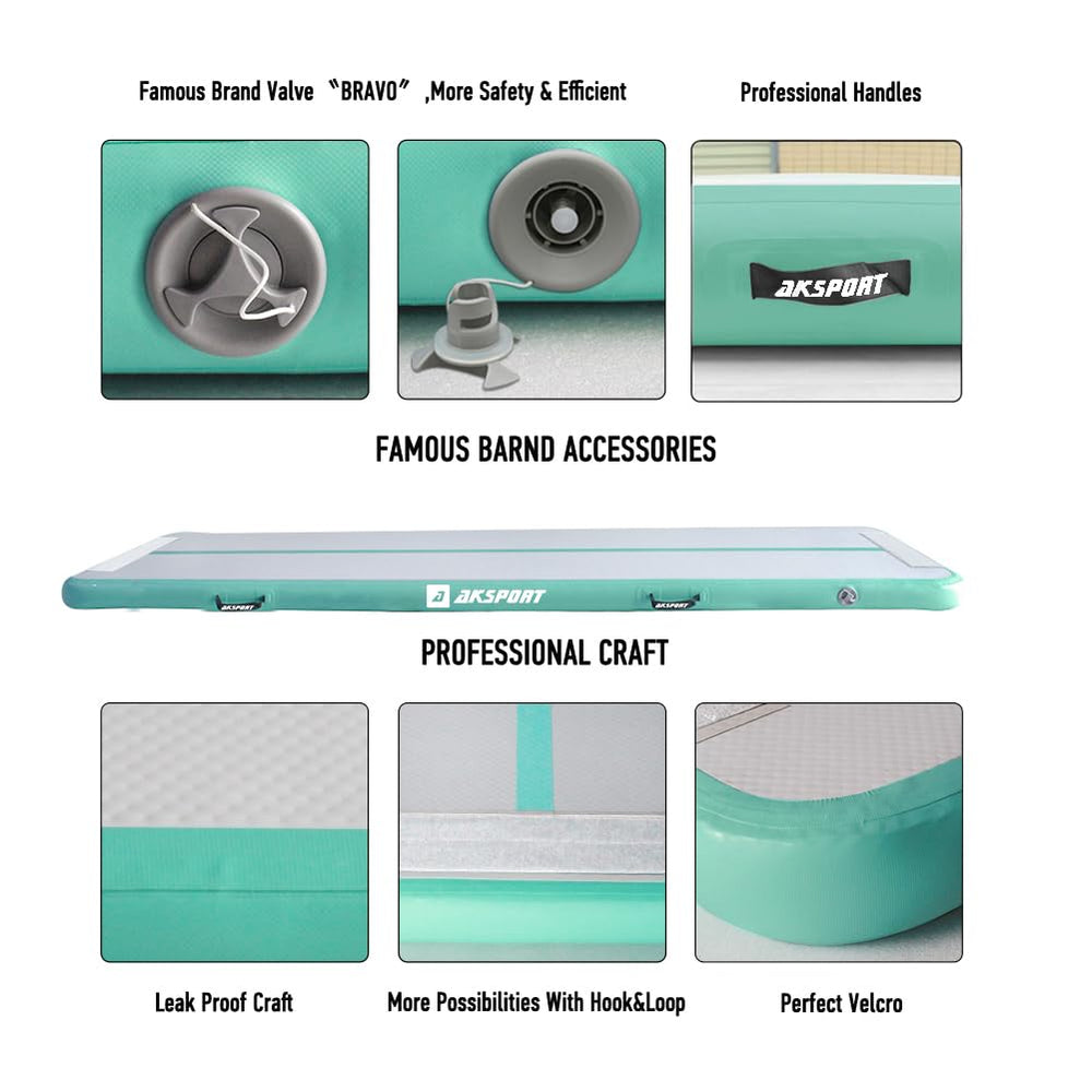 AKSPORT gymnast practicing tumbles on mat demonstrating safe landing support