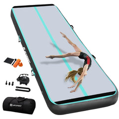 AKSPORT front view of inflated mat showing smooth training surface and colors