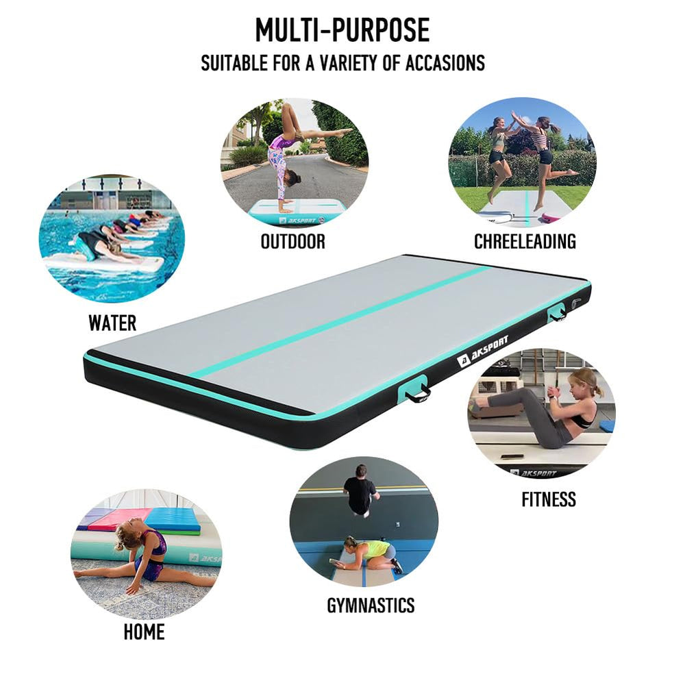 AKSPORT mat next to person for size and scale indicating full length