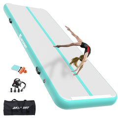 AKSPORT front view of inflated mat showing stable training surface and portability