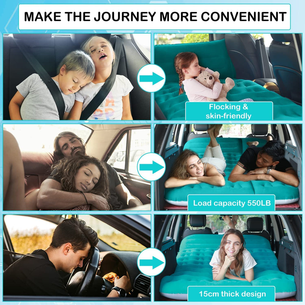 AKUDY mattress inside SUV showing size and fit for peace-of-mind travel