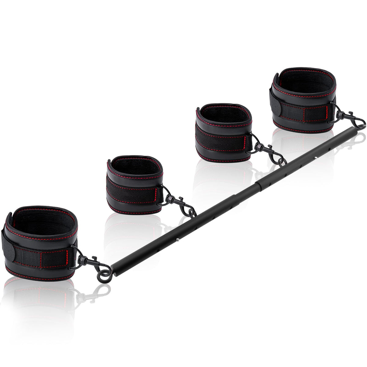 AlatinGlow front view of trainer showing stainless-steel bar and black straps, stable support