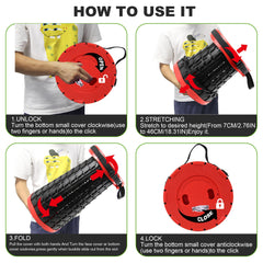 ALEVMOOM locking clasp detail highlighting patented secure lock for safety