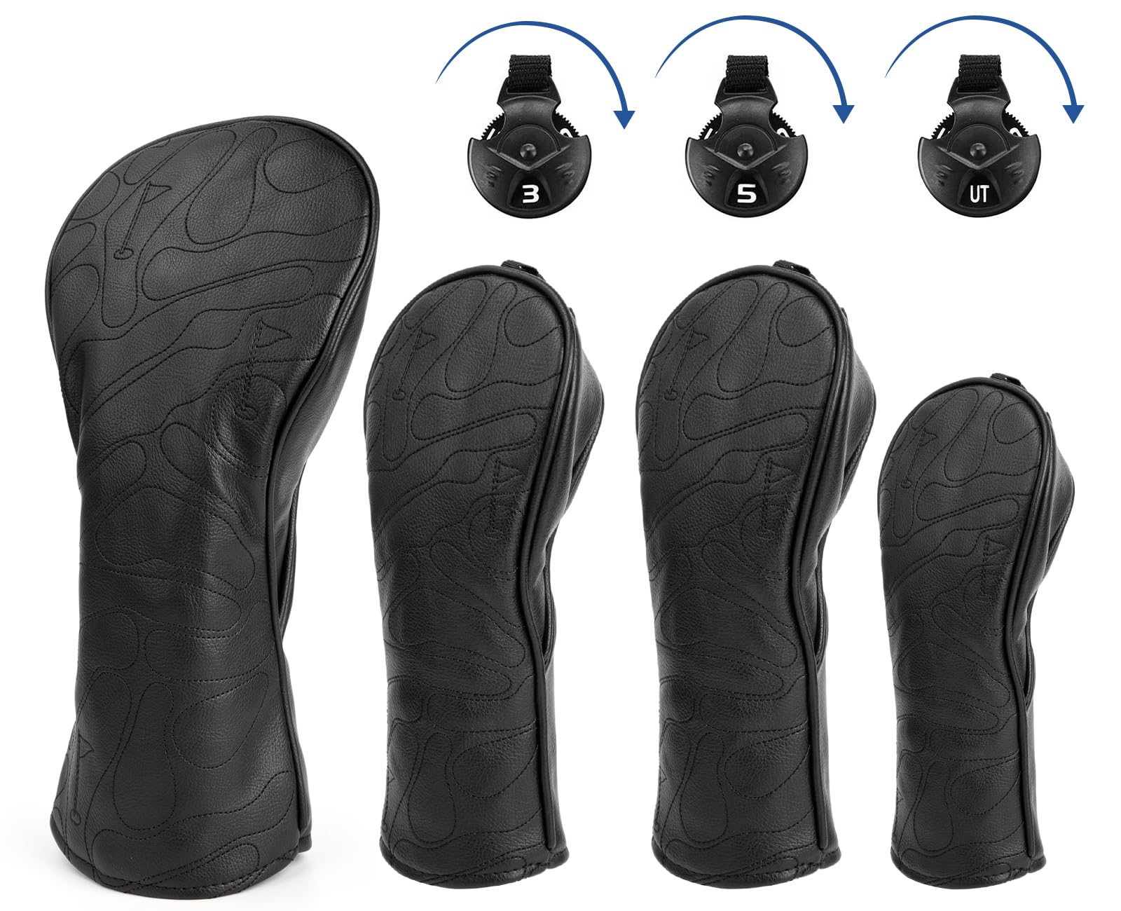 Aliennana front packaging showing full 4-piece set and putter cover for stylish protection