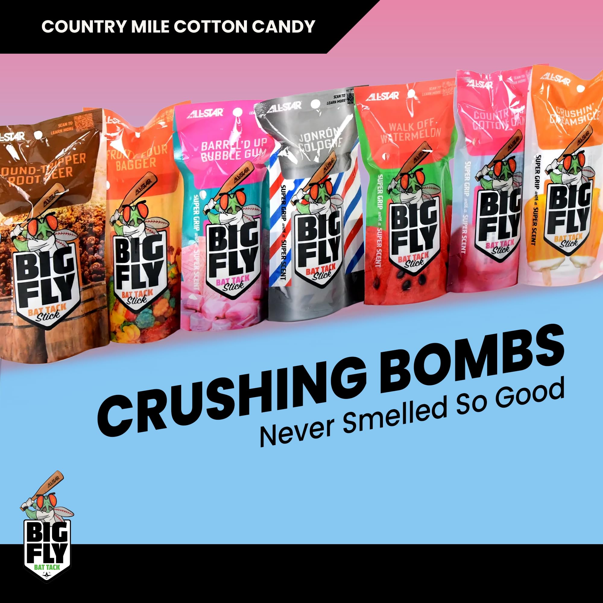 All-Star open cap revealing scented stick for easy application and fresh-smelling bats