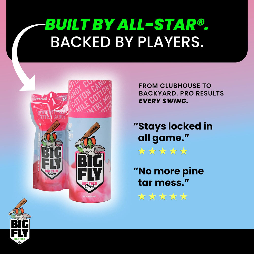 All-Star beside a bat for scale showing compact size and portable convenience