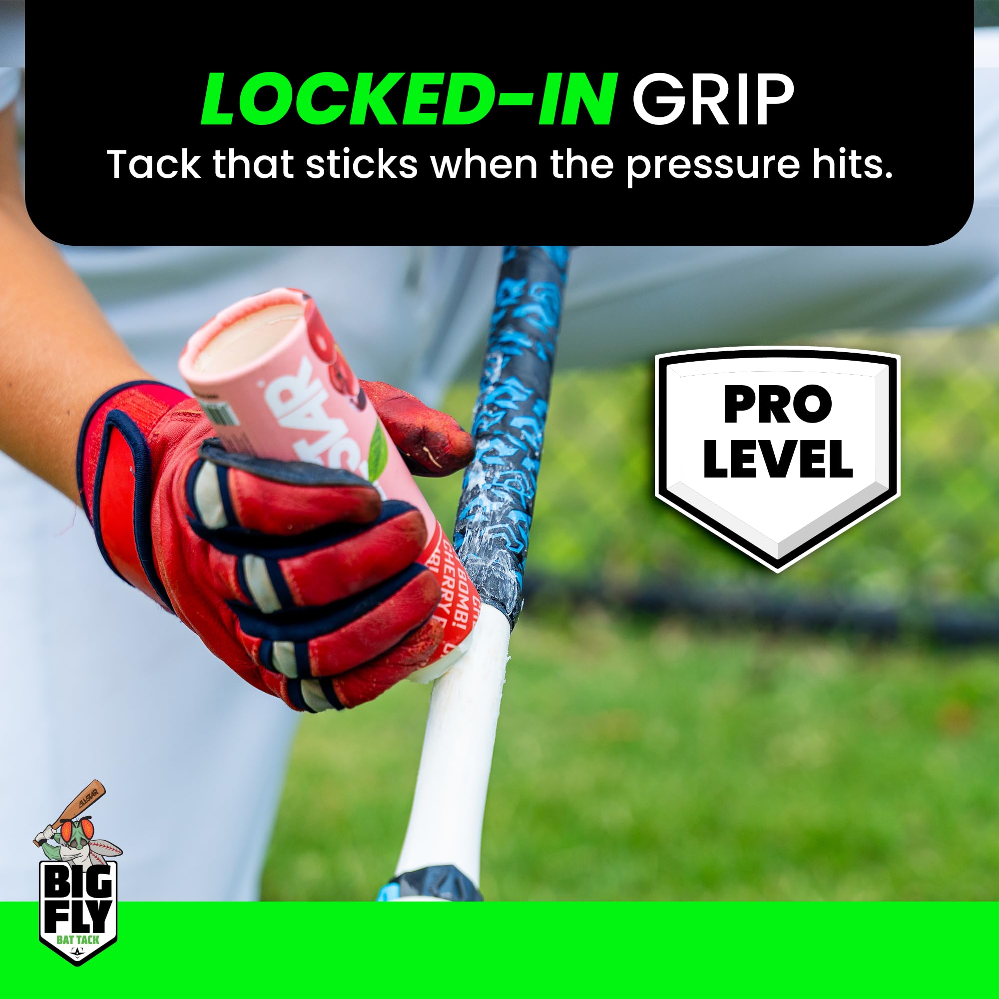 All-Star applying Walkoff Watermelon tack to bat taper for improved secure grip