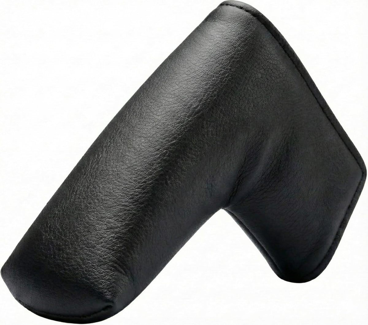 All Teed Up front view of black PU leather putter cover protecting head