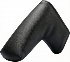 All Teed Up front view of black PU leather putter cover protecting head