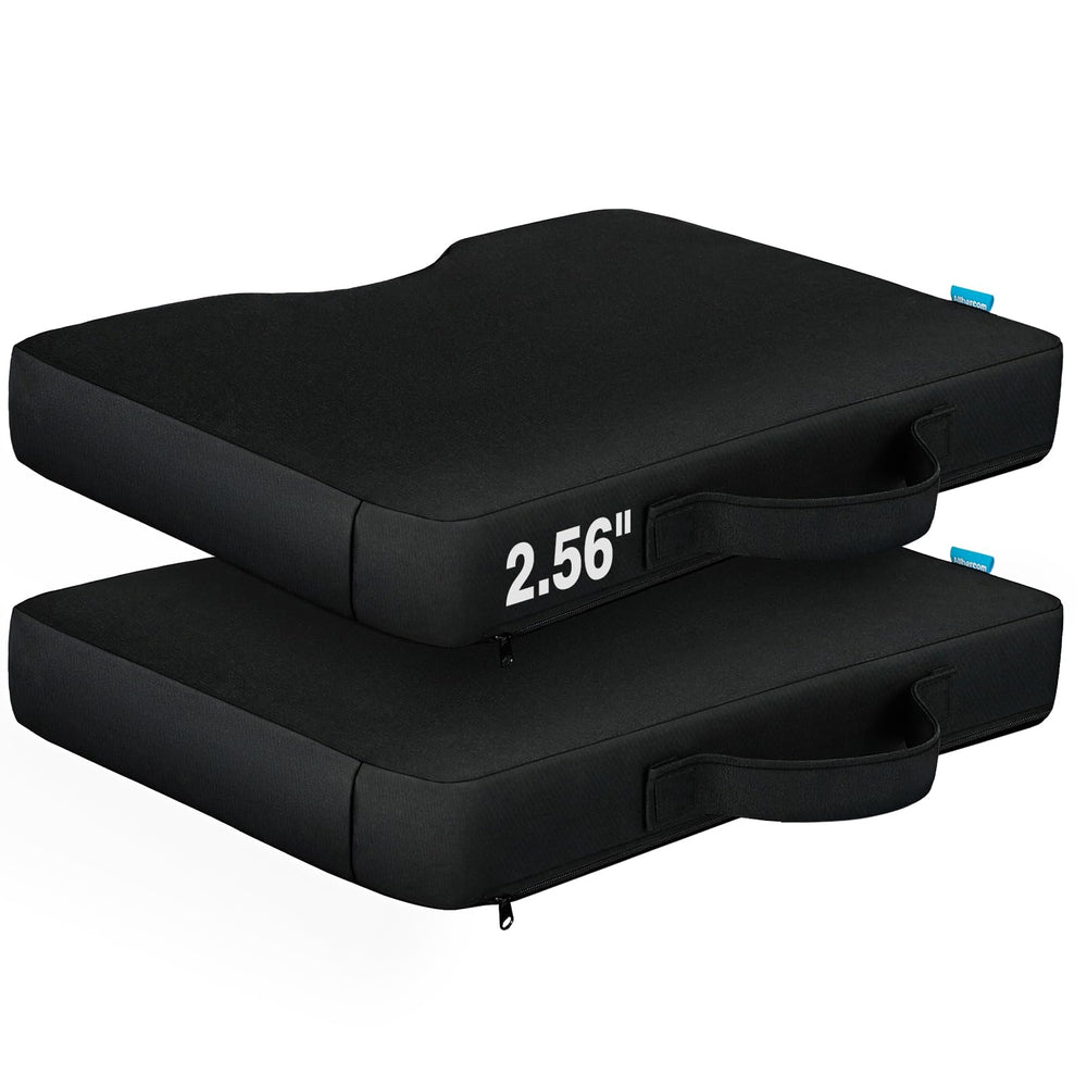 Allhercom front view showing two cushions and compact pack portability and comfort