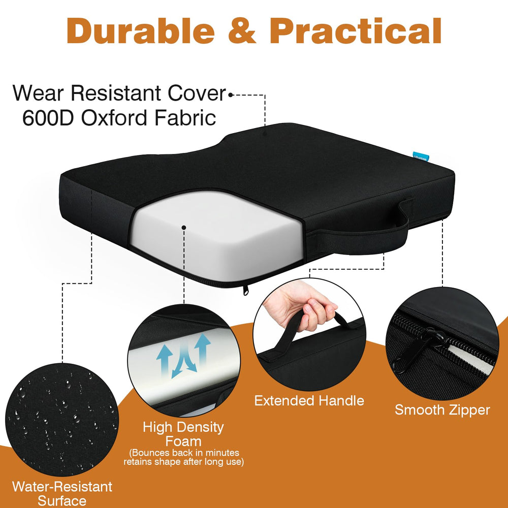 Allhercom side profile highlighting 2.56-inch thickness for supportive seating