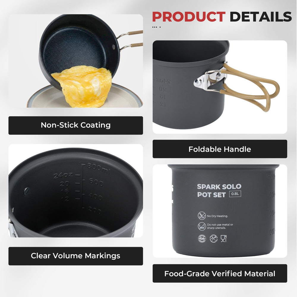 ALOCS cookware assembled on campsite demonstrating real-world cooking convenience