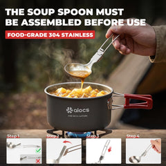 ALOCS pot and non-stick pan close-up showing durable finish and easy cleanup