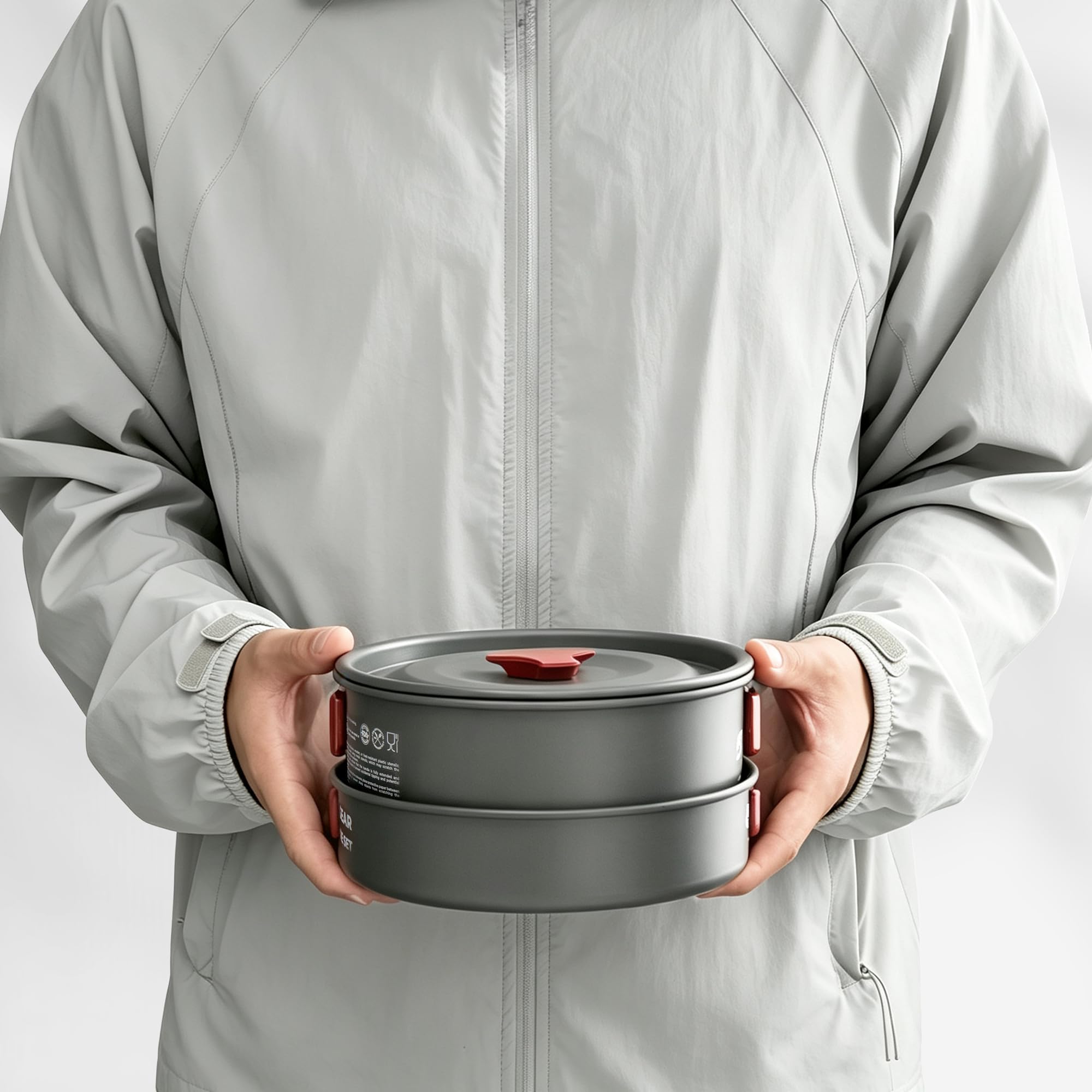 ALOCS set beside a water bottle showing compact scale and portability