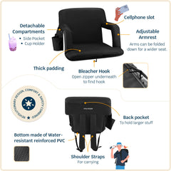 Alpcour adjustable recline mechanism detail for customizable back angles
