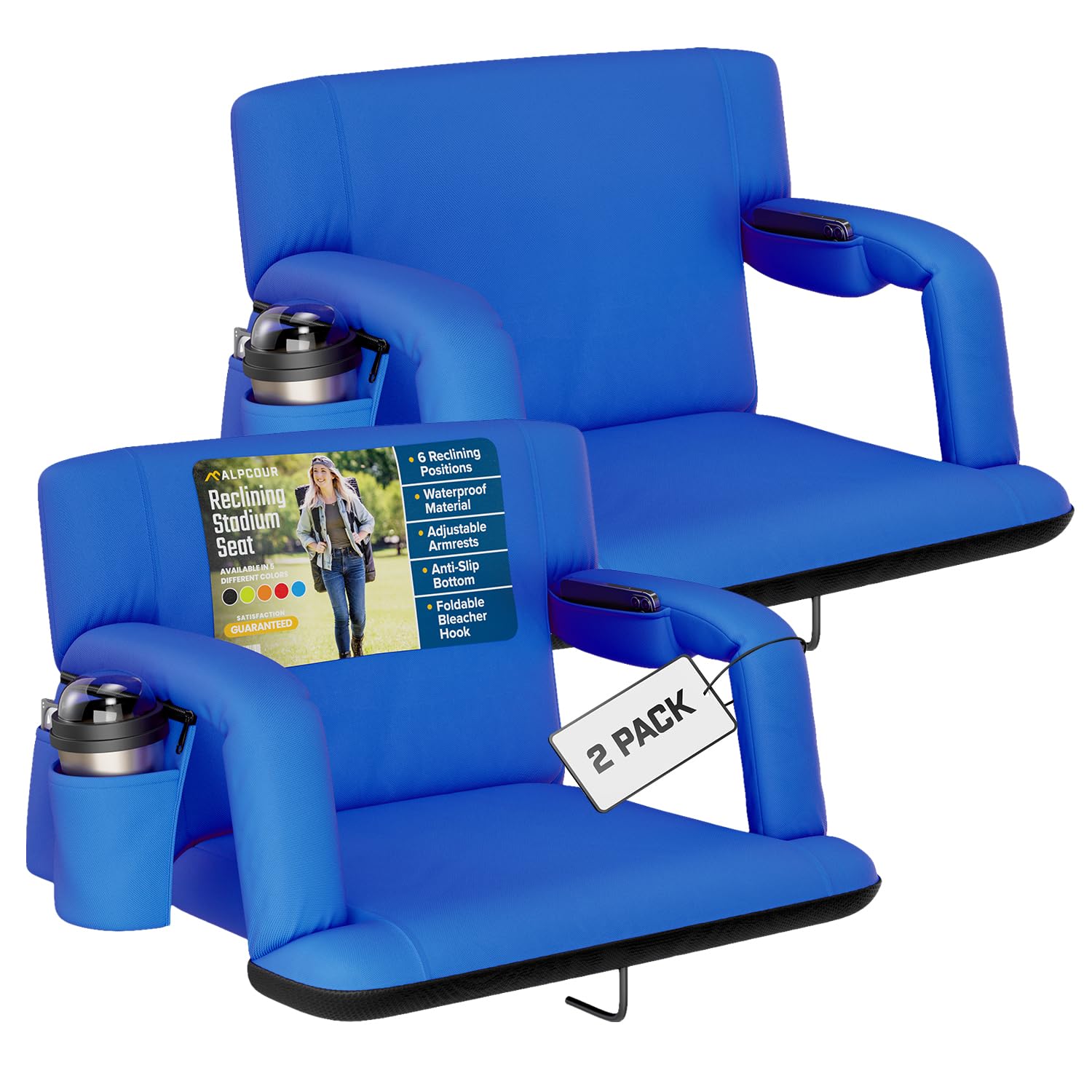 Alpcour front view showing wide seat and supportive backrest for better posture