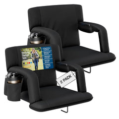 Alpcour front view of wide padded seat showing roomy comfort and support