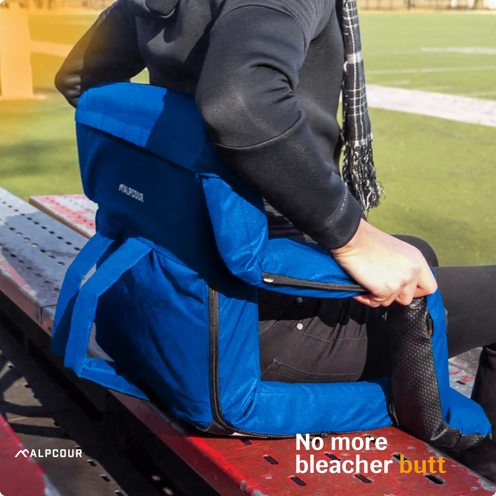 Alpcour beside a backpack to show compact folded size and portability
