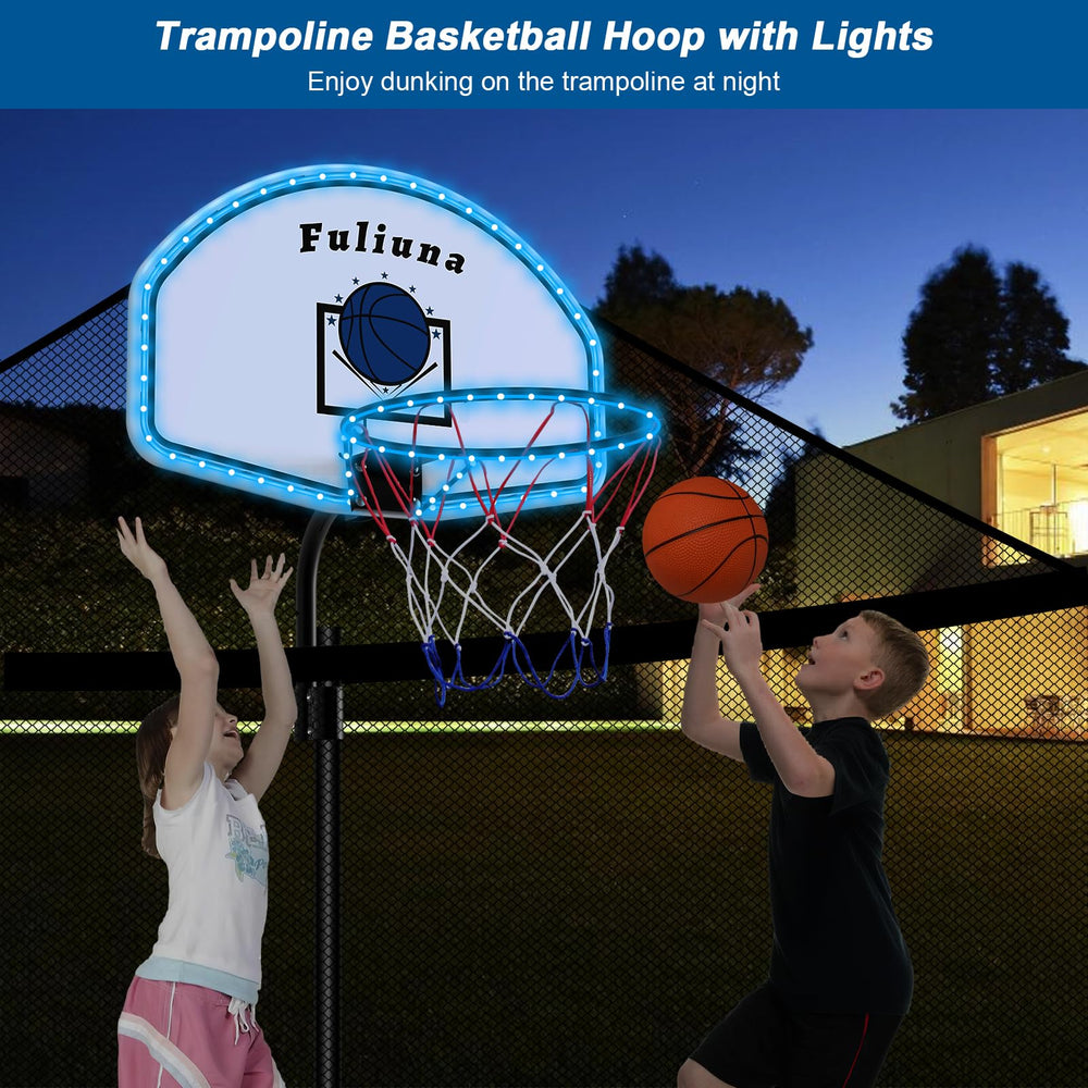 Alpcouts family playing at night under LED backboard lights
