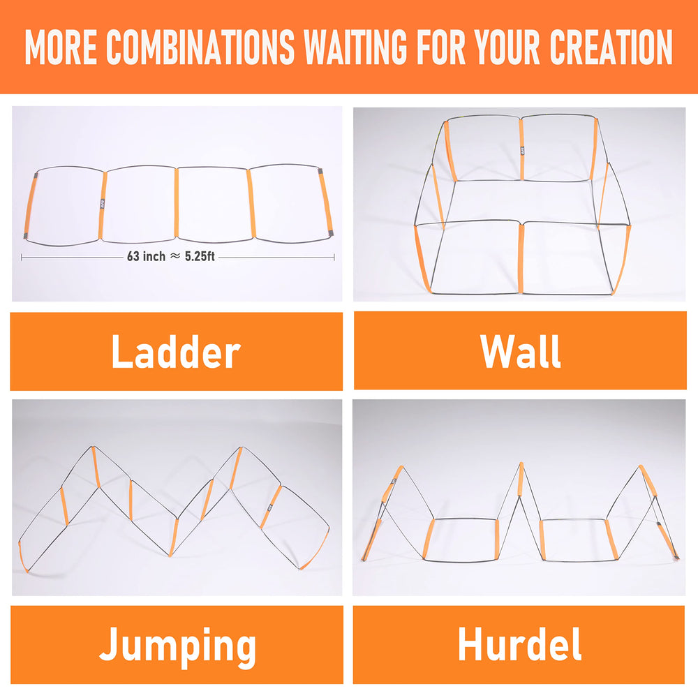 ALPHAWORX ladder arranged as hurdles demonstrating versatile drills