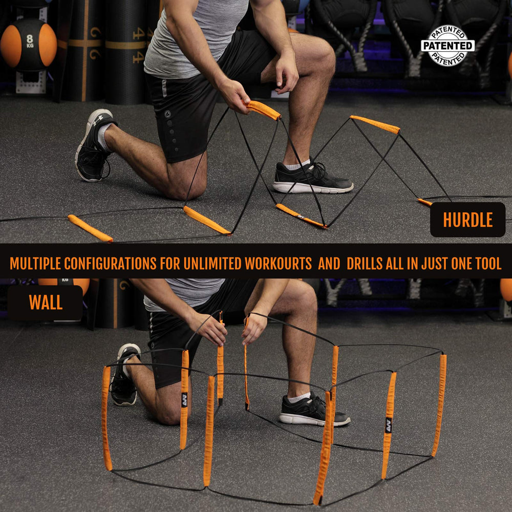 ALPHAWORX in-use on grass with athletes improving foot speed and agility