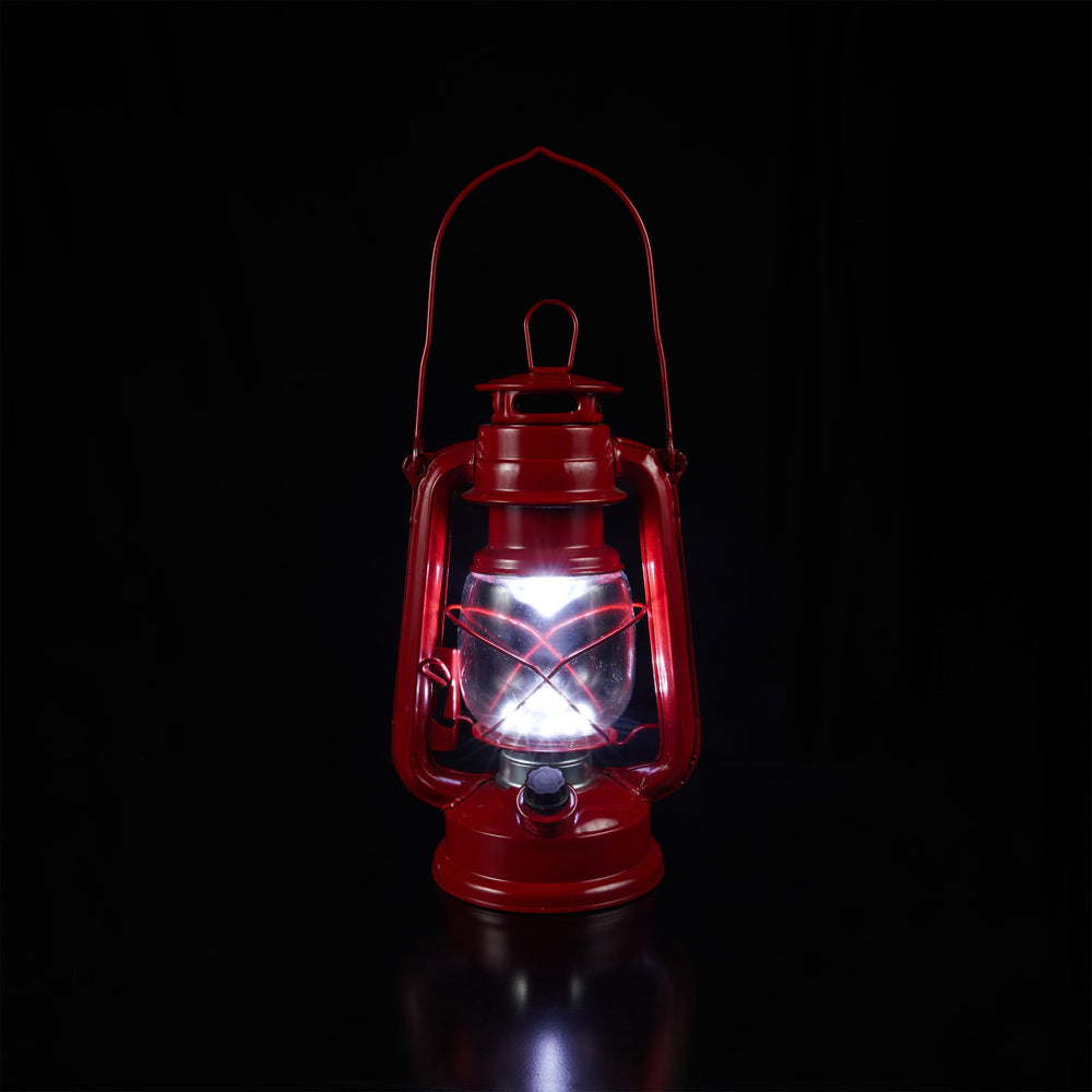 Alpine Corporation red lantern hanging from hook providing adjustable ambient light