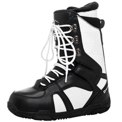 Alpine Swiss front profile of boot showing waterproof upper and sleek design benefit: dry feet