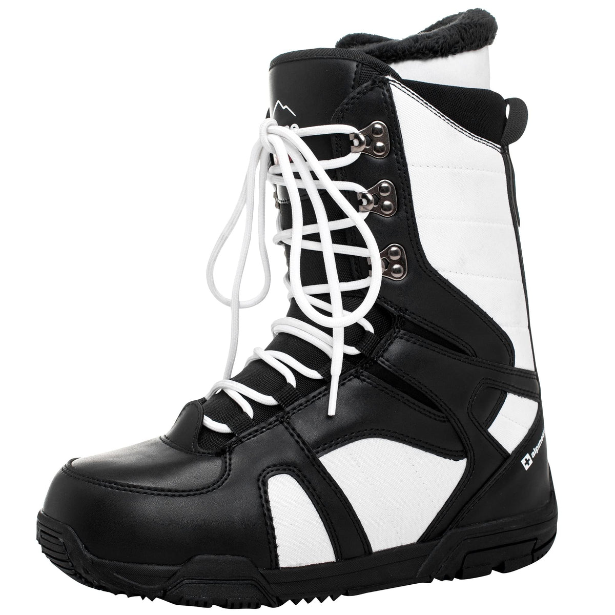 Alpine Swiss front profile boot showing waterproof upper and tidy lacing for reliable protection