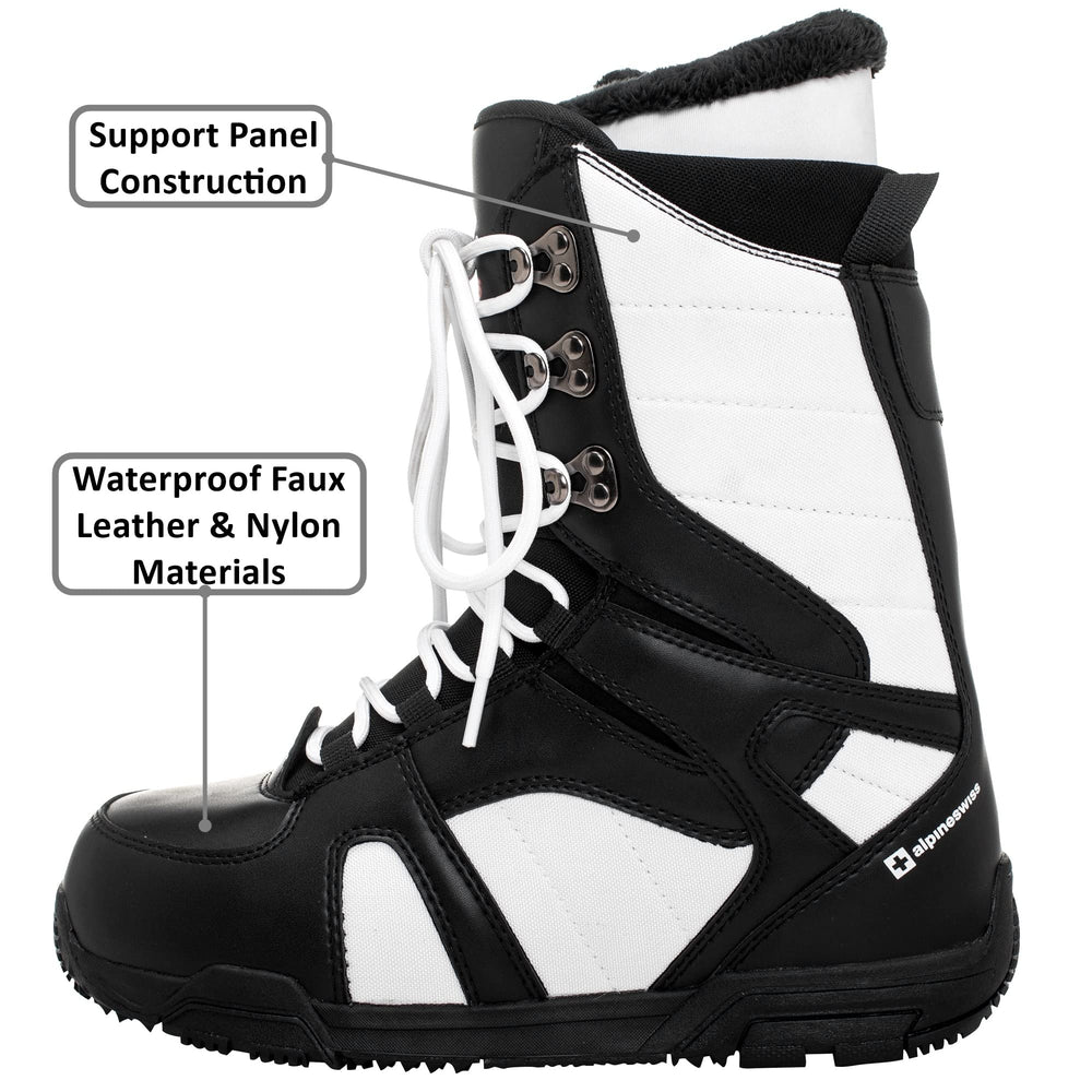 Alpine Swiss outsole traction detail highlighting rubber tread and ice spikes for secure grip