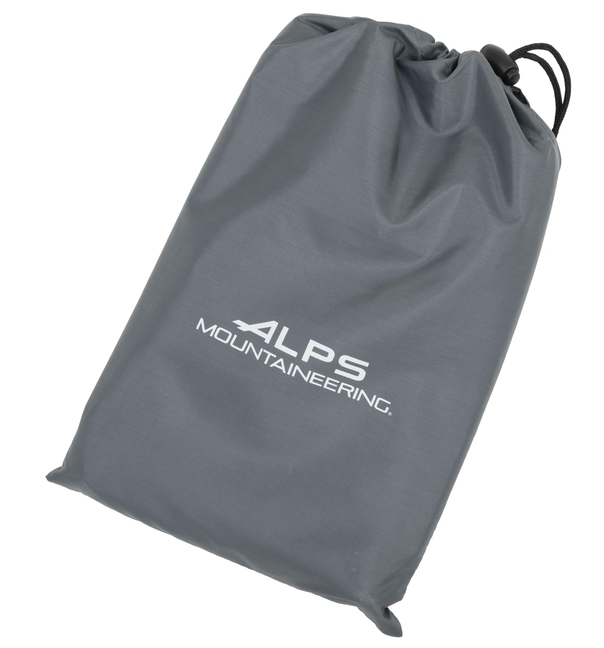ALPS Mountaineering campsite lifestyle setting showing footprint protecting tent on rocky ground