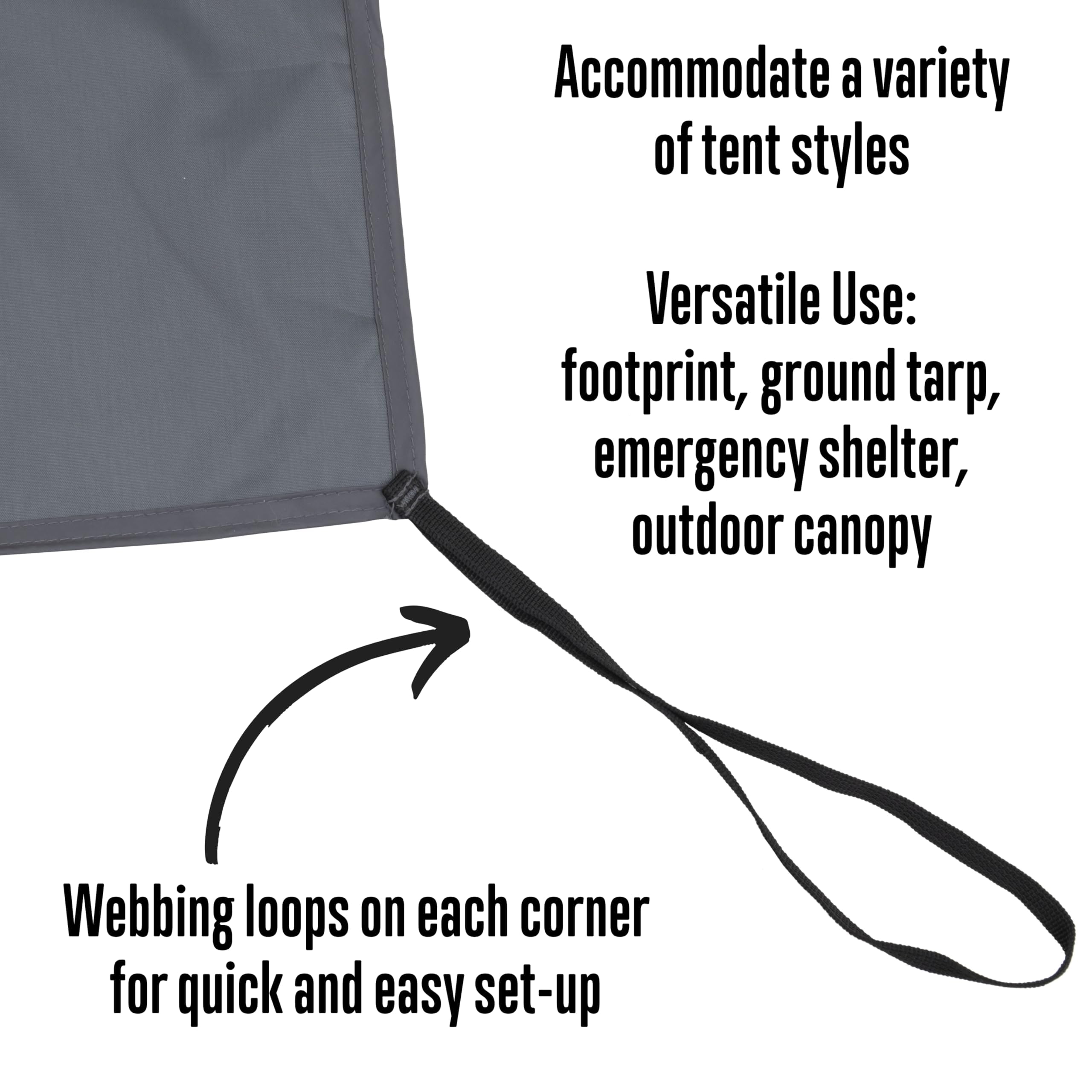 ALPS Mountaineering corner webbing loop visible for fast staking and secure alignment