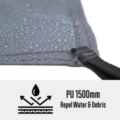 ALPS Mountaineering in-use under tent demonstrating moisture barrier and cleaner floor