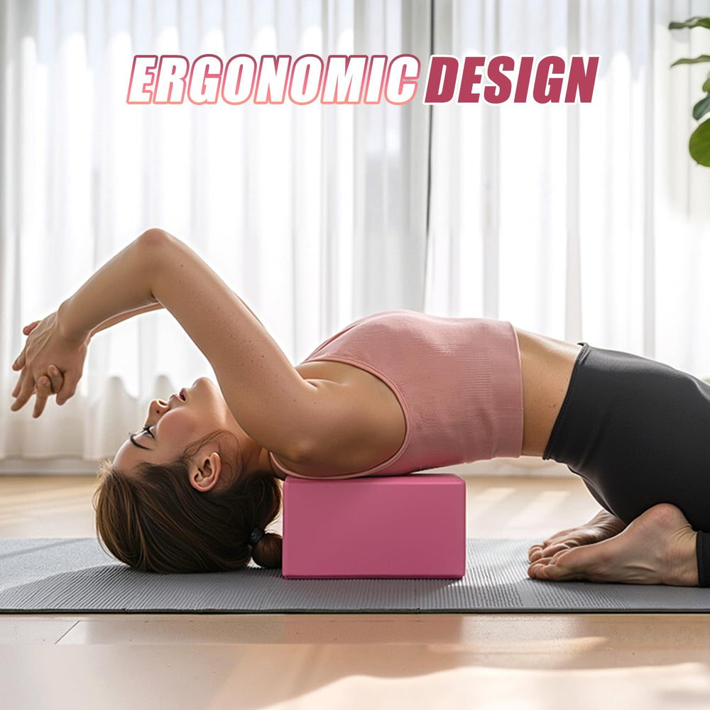 ALongSong PVC Pilates ball and high-density foam block demonstrating support