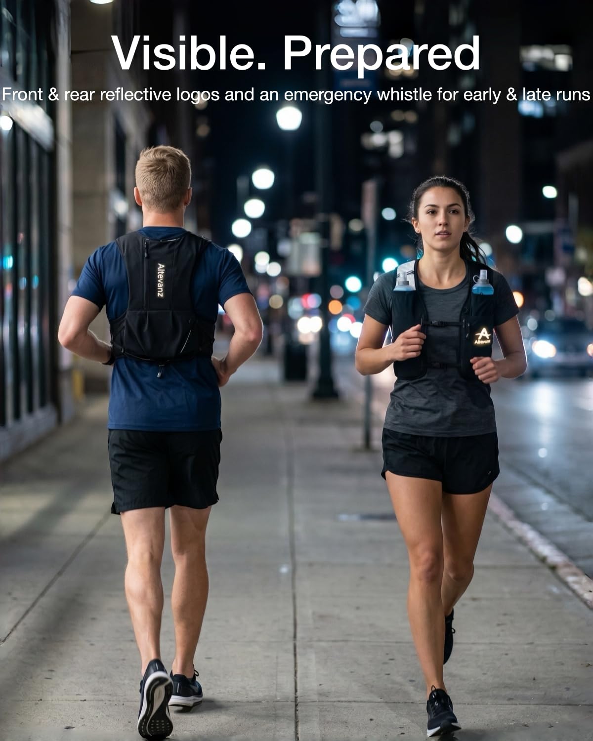 Runner wearing Altevanz on a trail illustrating comfort and hands-free hydration