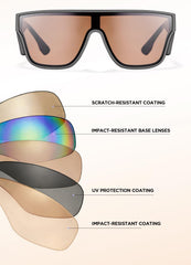 AMANEEST sunglasses worn while driving demonstrating clear dashboard visibility